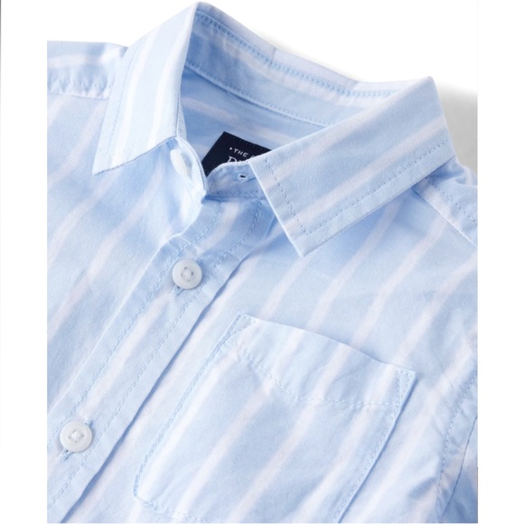 NWT Children’s Place Toddler Boys Striped Poplin Button Up Shirt - Picture 2 of 5